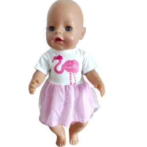 Šaty pro Baby Born 43 – 45 cm (plameňák)